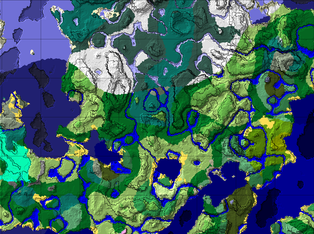 Mapa de biomas do mundo do Mundo Vanilla
